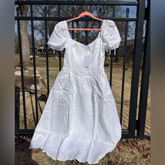 Reformation Davila Linen Midi Dress NWT - Picture 13 of 13